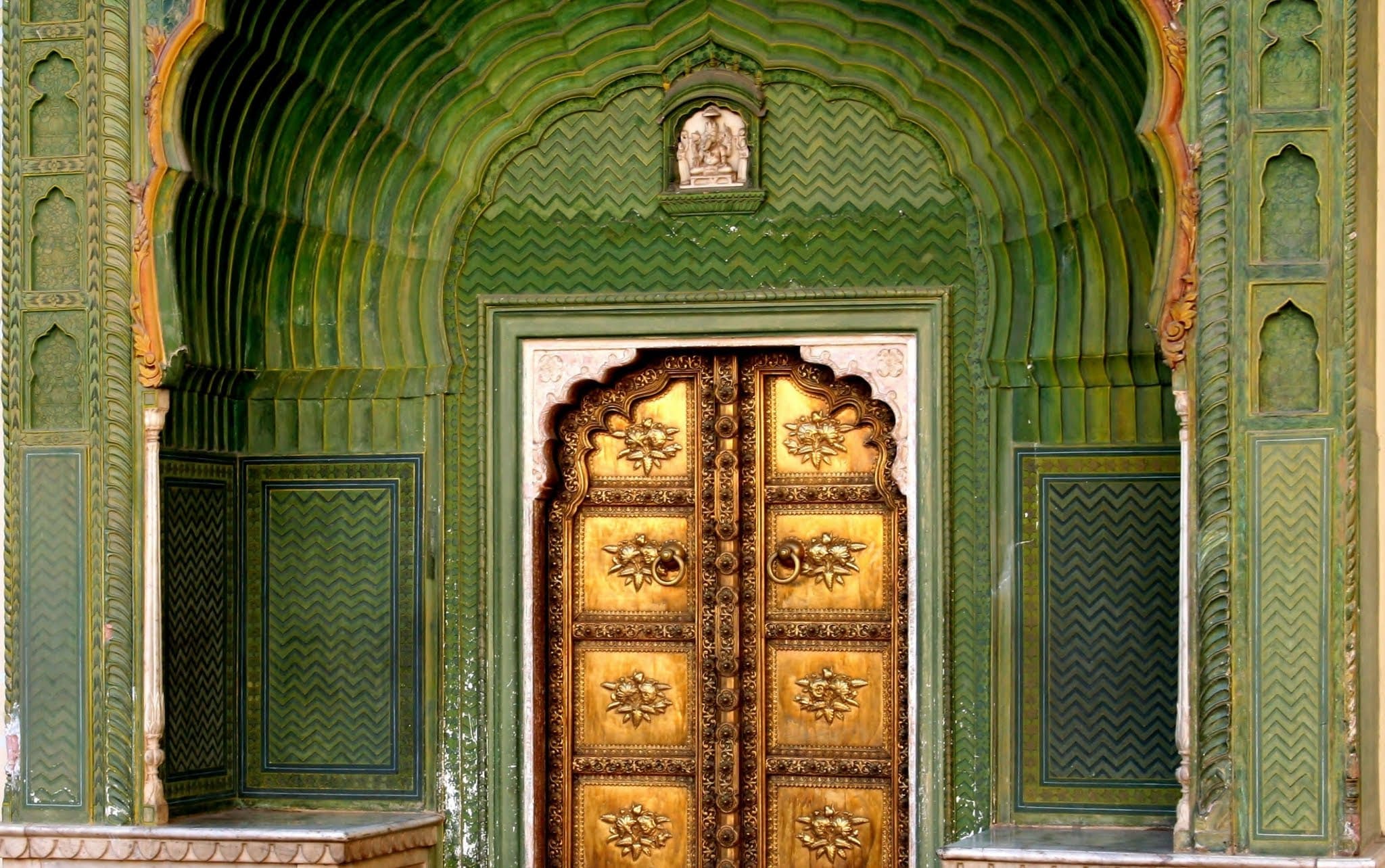 Ornate temple interior representing India's heritage